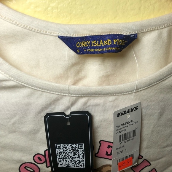 Coney ISLAND PICNIC 90% Devil Womens Baby Tee size S - Picture 5 of 8